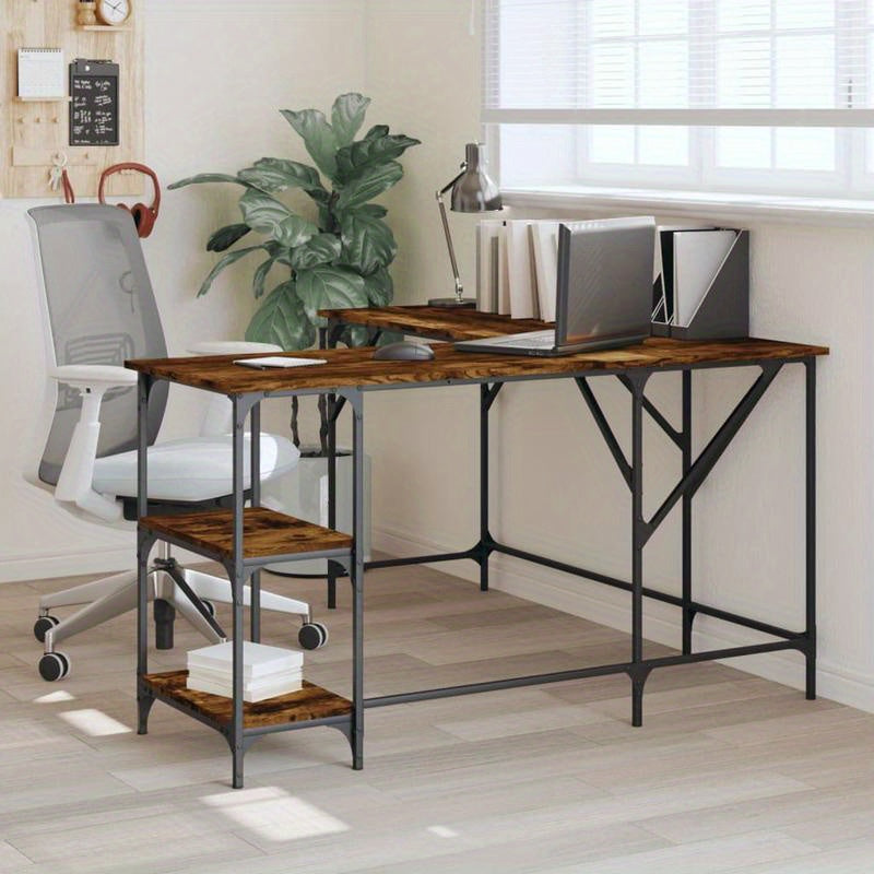 Bureau – Werkplek – Bureautafel – Computerbureau – Schrijftafel – Compact Modern Design – Rook Eiken MDF Constructie