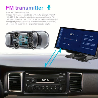 HIKITY NEW 9.3-inch For CarPlayer Stereo Radio Wireless For Android Auto Car Multimedia Player With Touchscreen Mirror Link, FM, USB/AUX/TF, 64G TF Card Universal