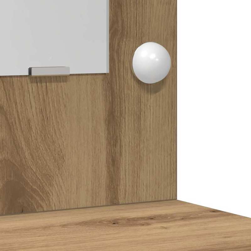 Opbergkast – Opbergmeubel – Ladekast – Badkamerkast – Kaptafel – Bruin Eikenfineer – Compact 50x41x135 cm – Duurzaam Plaatmateriaal
