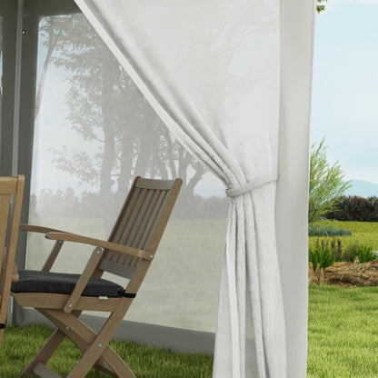 Partytent 4x4m – Tuinkamer – Evenemententent – Paviljoen – Overkapping – Hexagonale Vorm – Muggennet – Waterbestendig Polyester Dak