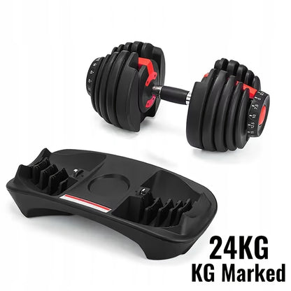 Adjustable Dumbbell 5in 1 (52.5lbs/24kg) | Anti-slip Dumbbell, Dumbbell Set for Women, Adjustable Dumbbell Set for Men, Fitness Workout, Strength Training, Antislip Grip, Compact Design, Durable Construction, Highquality Buil