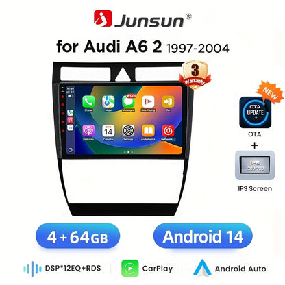 Multimedia Speler Audi A6 2 – Autoradio – Android Headunit – Touchscreen Radio – Navigatiesysteem – 9 Inch IPS Scherm – 4GB RAM 64GB Opslag – WiFi & Stuurwielbediening