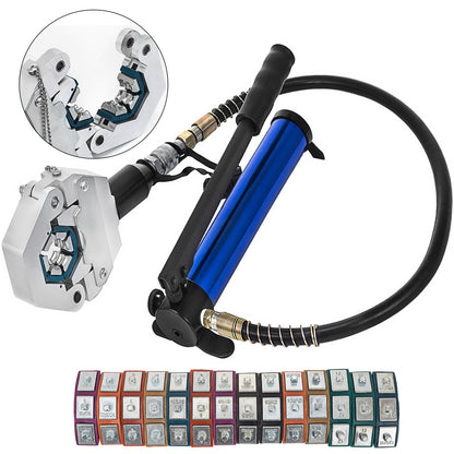 Hydraulische Slangkrimptang – Slangpers – Slangkrimpset – Airco Krimptang – Koolstofslang Krimpper – Aluminium Frame – 7 Matrijzen – Gescheiden Hydraulisch Systeem