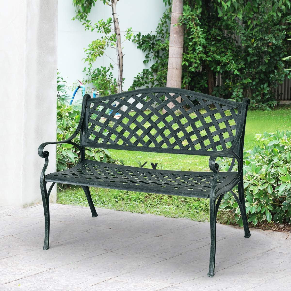 Aluminium Tuinbank – Buitenbank – Terrasbank – Tuinmeubel – Zitelement – Comfortabele Rugleuning – Draagkracht 280 KG