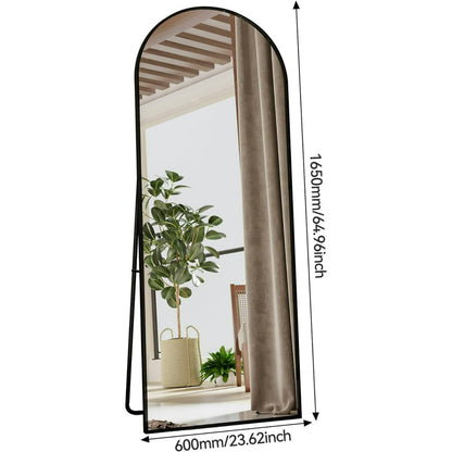 Staande Spiegel – Passpiegel – Vloerspiegel – Hangspiegel – Wandspiegel – 180x80 cm – Zwart Aluminium Frame