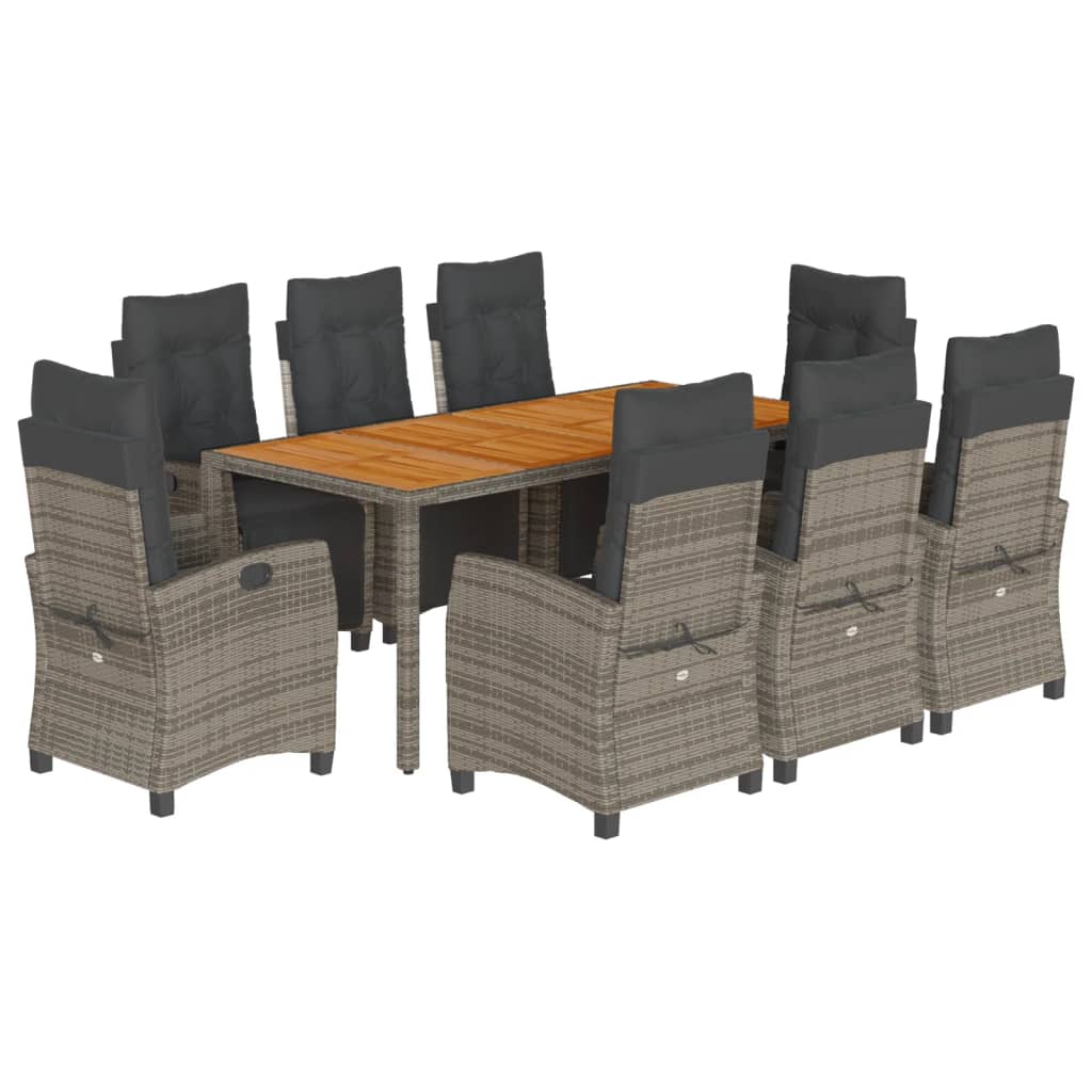 Loungebank – Tuinbank – Loungeset – Zitgroep – Outdoor Bank – Verstelbare Rug- en Voetensteun – Weerbestendig PE-Rattan