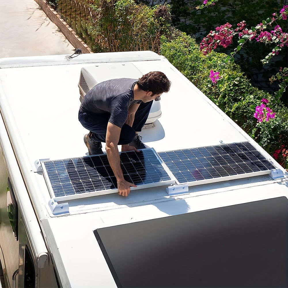Zonnepanelen Set Camping – Zonne-Energiesysteem – Zonnepaneel Kit – Off-Grid Stroom – Camper Zonnepaneel Set – 400W Totaal Vermogen – 40A Mppt Laadregelaar Included