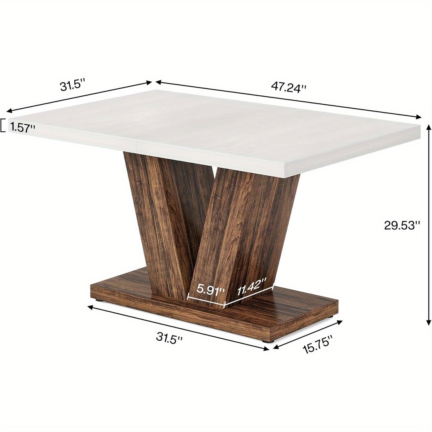 Eettafel – Tafel – Dining Table – Eetkamertafel – Keukentafel – Witbruin Design – Geschikt Voor 4 Personen – Stevig Houten Onderstel