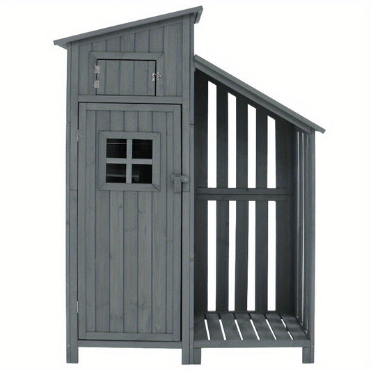 Tuinberging – Tuinkast – Tuinkist – Opbergkast – Tuinschuur – Compact 124x46x174 cm – Weerbestendig Metaal met Vaste Vloer – Grijs