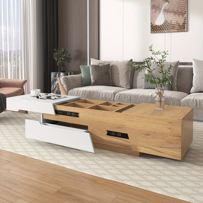 Uitschuiftafel – Salontafel – Klaptafel – Vouwtafel – Eettafel – Verborgen Opbergruimte – Volledig Voorgemonteerd