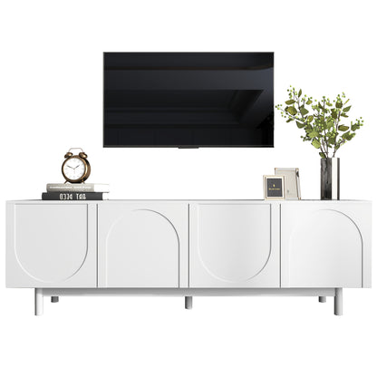 Modern White TV Cabinet, 175 X 38 X 56cm, Adjustable Shelves, Lightweight Low-profile TV Furniture, Luxury Style, Living Room Furniture, Tv Stand, Contemporary Furniture, Minimalist Style, Metal Construction, Highquality Mate