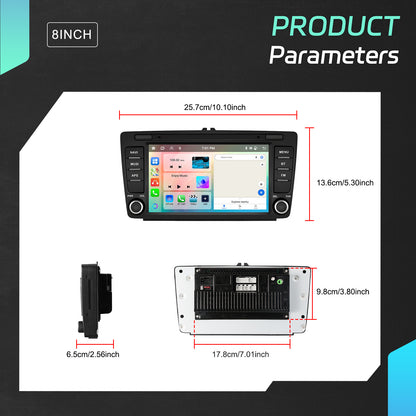 Android Autoradio – Auto Multimedia Systeem – Navigatie Radio – Touchscreen Stereo – 8 Inch Scherm – Android 15 OS – Wireless CarPlay & Android Auto – 4GB RAM + 64GB Opslag