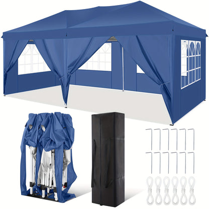 Partytent – Paviljoen – Tuintent – Feesttent – Schaduwtent – 3x6 m – Met 6 Zijwanden – UV Bescherming – Verstelbare Hoogte