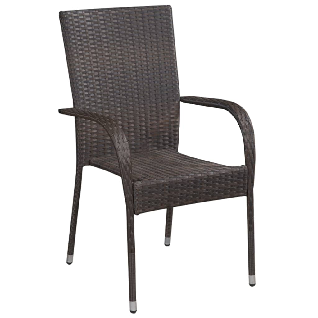 Tuinstoelen – Buitenstoelen – Terrasstoelen – Stapelbare Stoelen – Poly Rattan – Weerbestendig – Lichtgewicht