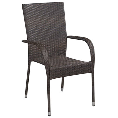 Tuinstoelen – Buitenstoelen – Terrasstoelen – Stapelbare Stoelen – Poly Rattan – Weerbestendig – Lichtgewicht