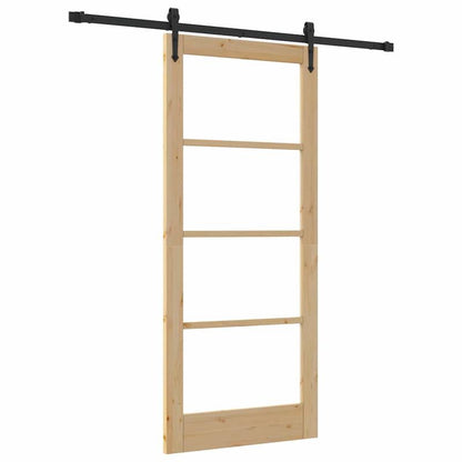 Schuifdeur – Binnendeur – Deur – Schuifdeursysteem – Kamerscheider – Ruimtebesparend Ontwerp – Hout Met Metaal – 86x198,5 cm – Eenvoudige Montage
