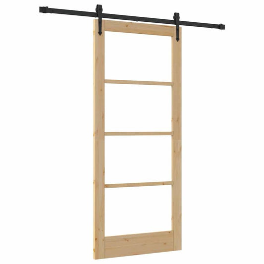 Schuifdeur – Binnendeur – Deur – Schuifdeursysteem – Kamerscheider – Ruimtebesparend Ontwerp – Hout Met Metaal – 86x198,5 cm – Eenvoudige Montage