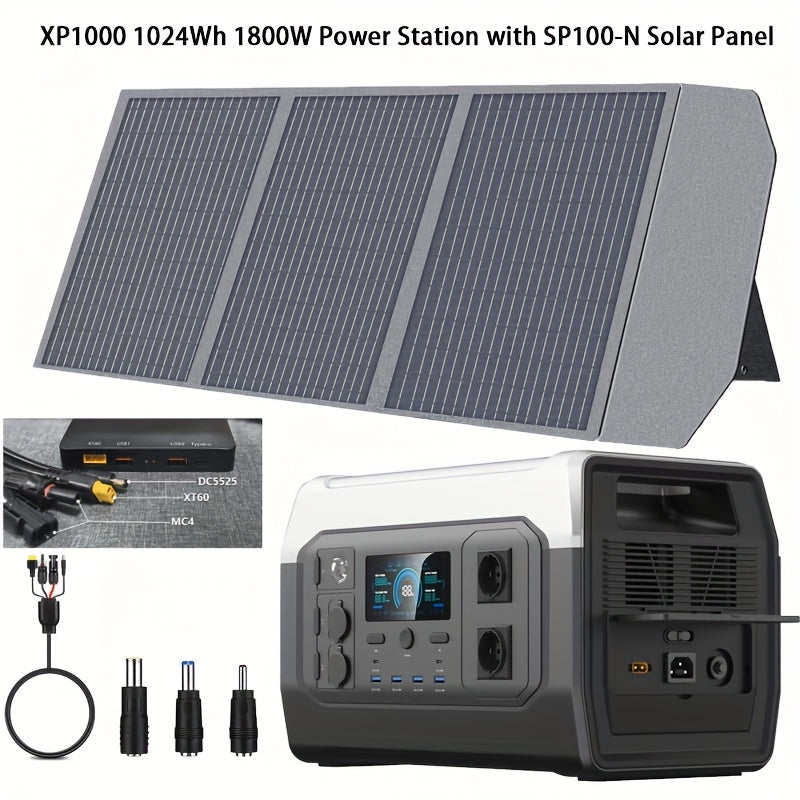 Powerstation – Noodstroomvoorziening – Draagbare Generator – Camping Accu – Power Bank – 1800W Inverter – 1024Wh LiFePO4 Batterij