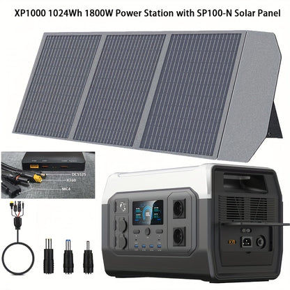 Powerstation – Noodstroomvoorziening – Draagbare Generator – Camping Accu – Power Bank – 1800W Inverter – 1024Wh LiFePO4 Batterij