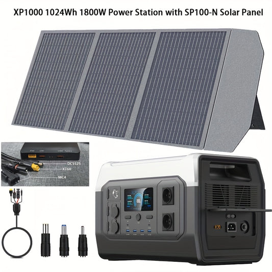Powerstation – Noodstroomvoorziening – Draagbare Generator – Camping Accu – Power Bank – 1800W Inverter – 1024Wh LiFePO4 Batterij