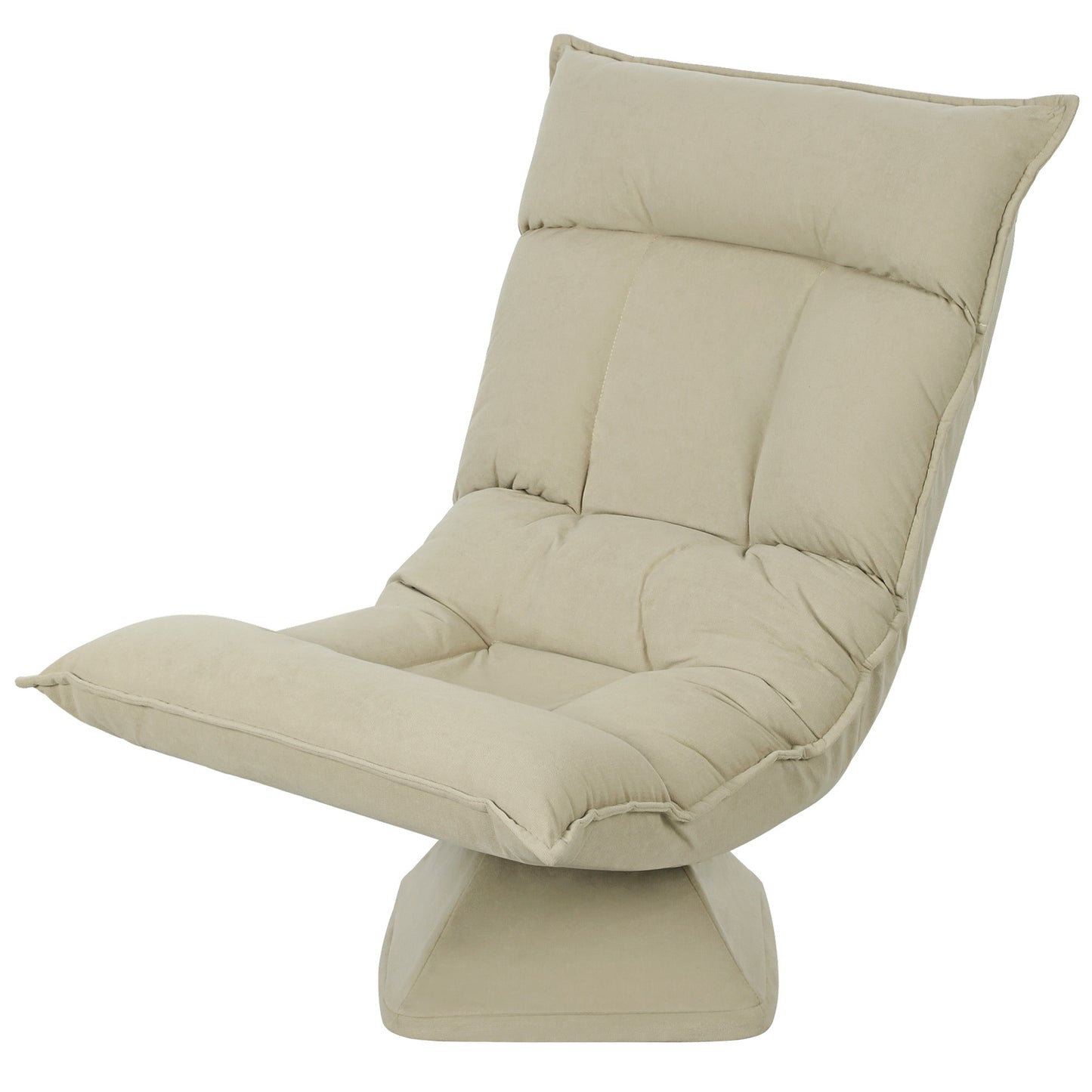 vloerstol – vloerstoel – zitzak – lounge stoel – zitzak stoel – 5-standen verstelbare rugleuning – draaibaar zitvlak – beige