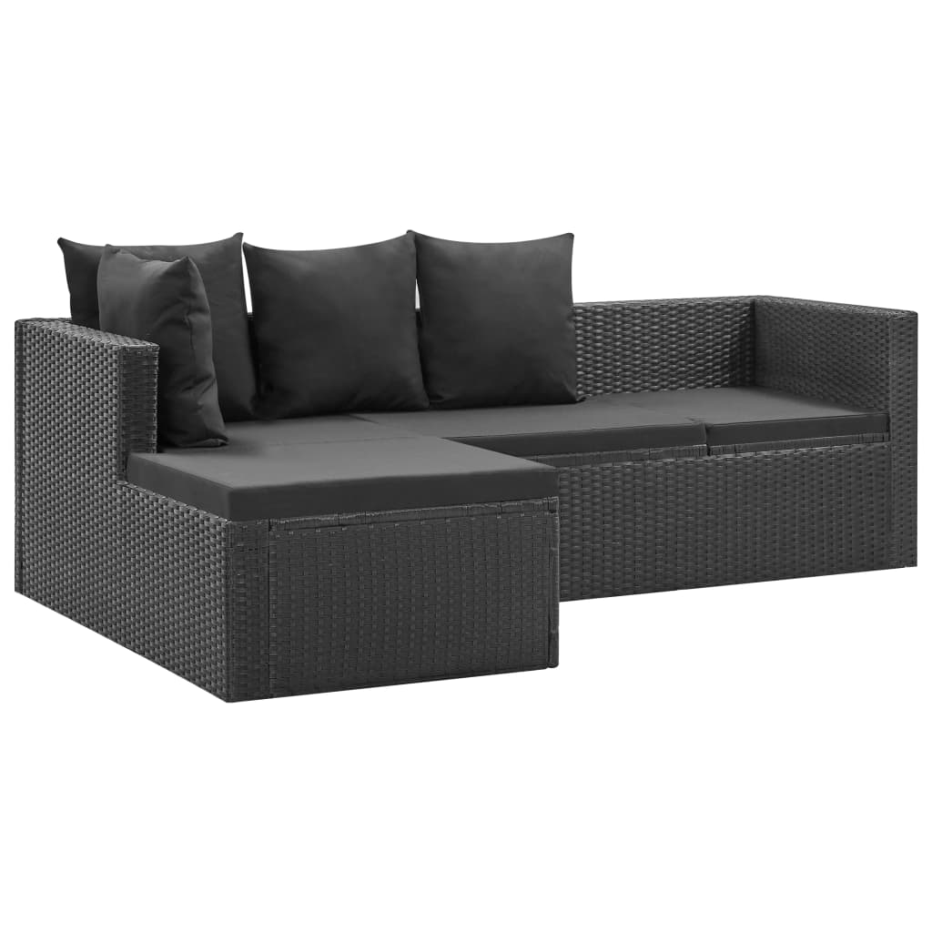 Loungeset – Tuinmeubelset – Loungeset Balkon – Loungeset Hoekbank – Loungeset Poly Rattan – Bruin – Weerbestendig PE Rattan – Uitneembare Wasbare Kussenhoezen