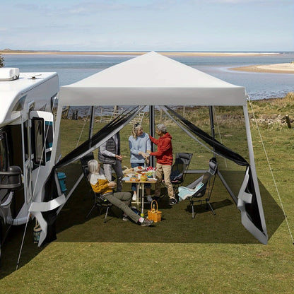 Pop-Up Partytent – Instant Tent – Schaduw Tent – Evenemententent – Vouwtent – 3,05x3,05 Meter – UPF 50+ Zonbescherming – Verstelbare Hoogte Met Muggenwerende Mesh