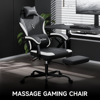 Ergonomische Gaming Stoel – Racing Stoel – Bureaustoel – Gamestoel – Office Chair – Diepgrijs – Verstelbare Rugleuning – Memory Foam Zitting