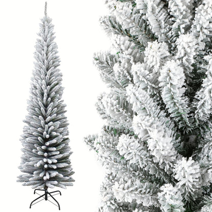 kunstkerstboom – kunstboom – nepkerstboom – dennenboom – herfstboom – 210 cm – hoogwaardige flocking – stevige metalen poten