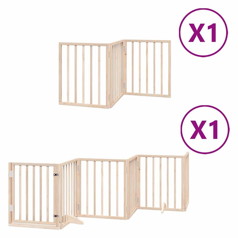 Houten Hondenren – Hondenren Binnen – Hondenren Buiten – Houten Dierenren – Hondenafscheiding – 9-delig Modulair – Populierenhout Stevig – Tot 450 cm Verstelbaar