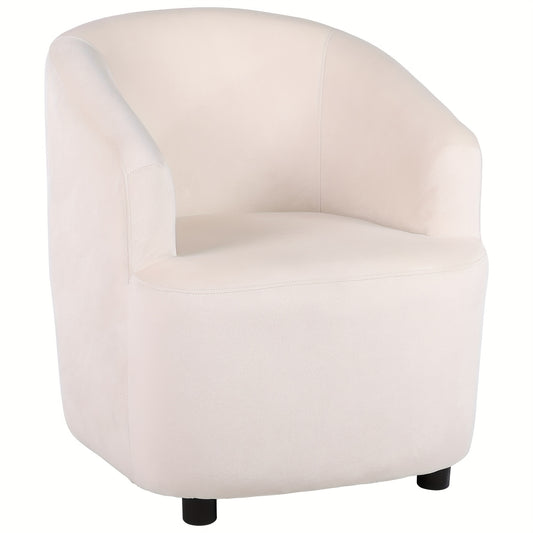 Velvetbank – Eenpersoonsbank – Zitbank – Fauteuil – Bankje – Beige Kleur – Zachte Fluwelen Bekleding – Stevig Metalen Frame