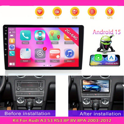 Multimedia Autoradio – Car Audio Systeem – Inbouw Radio – Auto Entertainment – Android Headunit – 9 Inch Touchscreen – Draadloze CarPlay & GPS Navigatie – Inclusief Camera & Microfoon