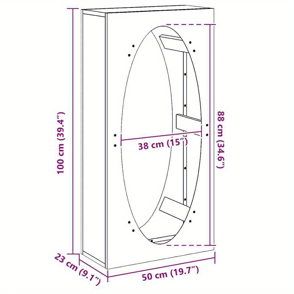 Houtopslag – Brandhoutrek – Haardhoutrek – Houtrek – Boomstammenrek – Koudgewalst Staal – 50x23x100 cm – Inclusief Waterdichte Beschermhoes