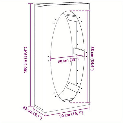 Houtopslag – Brandhoutrek – Haardhoutrek – Houtrek – Boomstammenrek – Koudgewalst Staal – 50x23x100 cm – Inclusief Waterdichte Beschermhoes