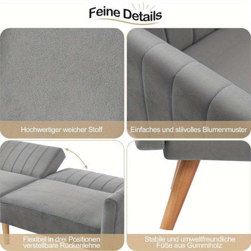 Slaapbank – Bank – Bed – Sofa – Futon – Verstelbare Rugleuning – Ruimtebesparend Design