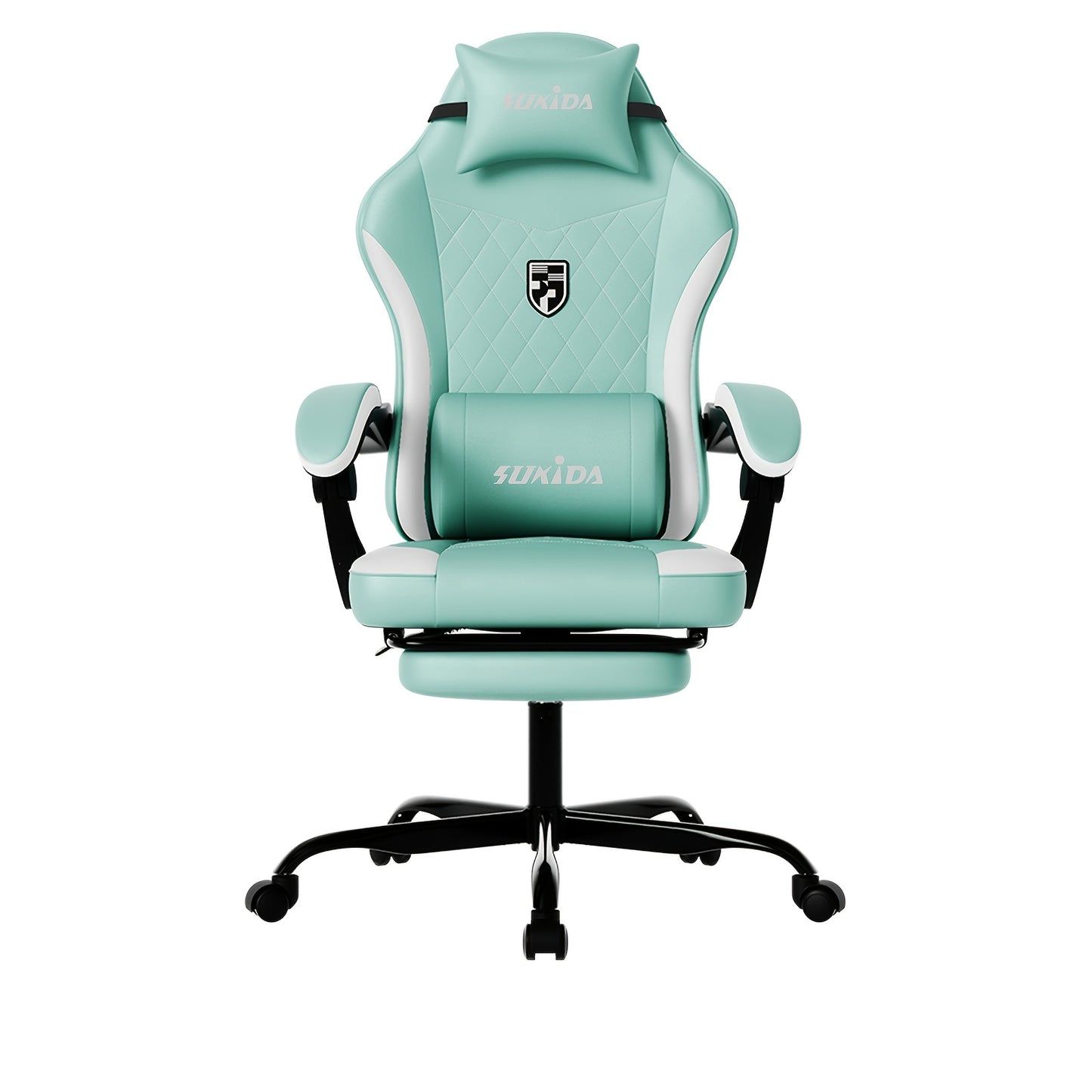 Gamingstoel – Bureaustoel – Racestoel – Computervoor – Werkstoel – Mintgroen – Memory Foam Comfort – Verstelbare Rugleuning Met Voetensteun