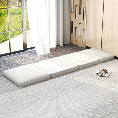 Verstelbare Zitzak – Vloerstoel – Fauteuil – Chaise Longue – Sofa Bed – Velours Crème – Opvouwbaar & Ruimtebesparend – Draaggewicht 240 Kg