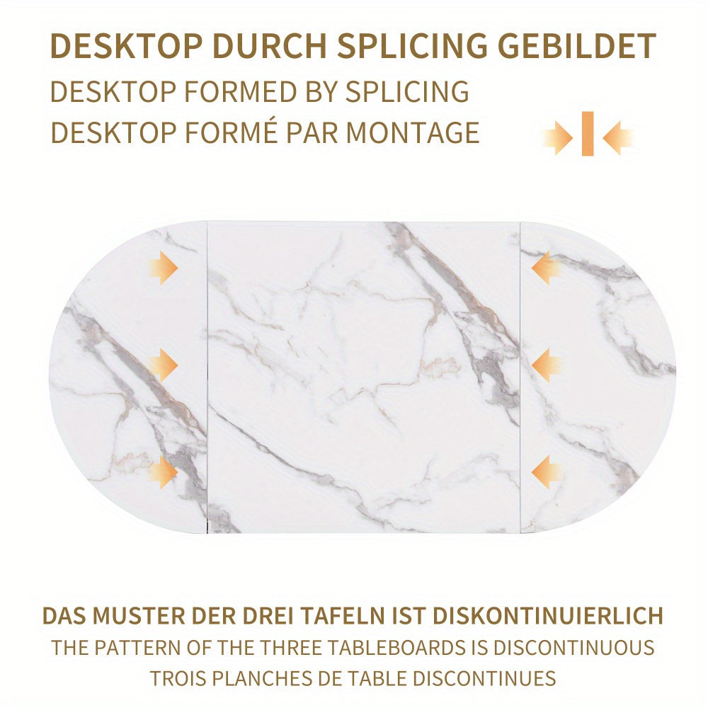 Eettafelset – Eethoek – Keukentafelset – Zitgroep – Tafeltje Met Krukken – Stalen Frame – Modern Wit Goud – 140x70x76 cm – Draaggewicht 120 kg