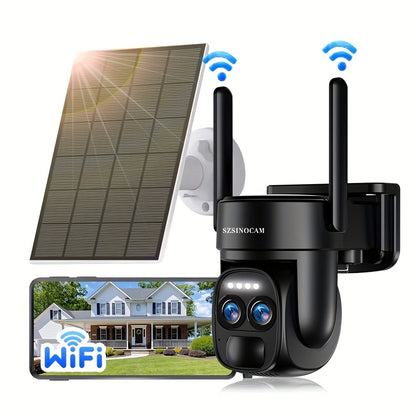 Bewakingscamera – Beveiligingscamera – Buitencamera – Camerabewaking – Draadloze camera – 1440p HD Dual Lens – Zonnepaneel en PTZ bediening