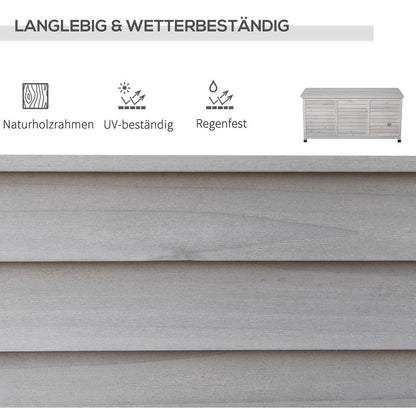 Opbergbox Tuin – Opbergkist Buiten – Tuinkussenbox – Tuinberging – Tuinkist – Grote Houten Opbergbox – Duurzaam Grenenhout – 127x56x60 cm – Houten Deksel