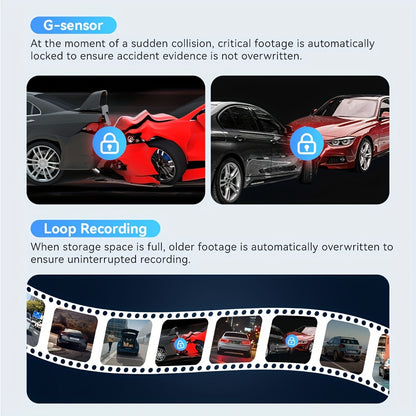 Dashcam – Auto Camera – Voorruitcamera – Wifi Dashboard Camera – Beveiligingscamera – 4K Resolutie – G-Sensor Detectie