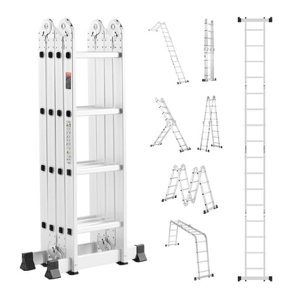 Vouwladder – Multifunctionele Ladder – Opvouwbare Ladder – Telescopische Ladder – Scharnierladder – Aluminium – 7-in-1 Functie – Max. Werkhoogte 4,6 Meter