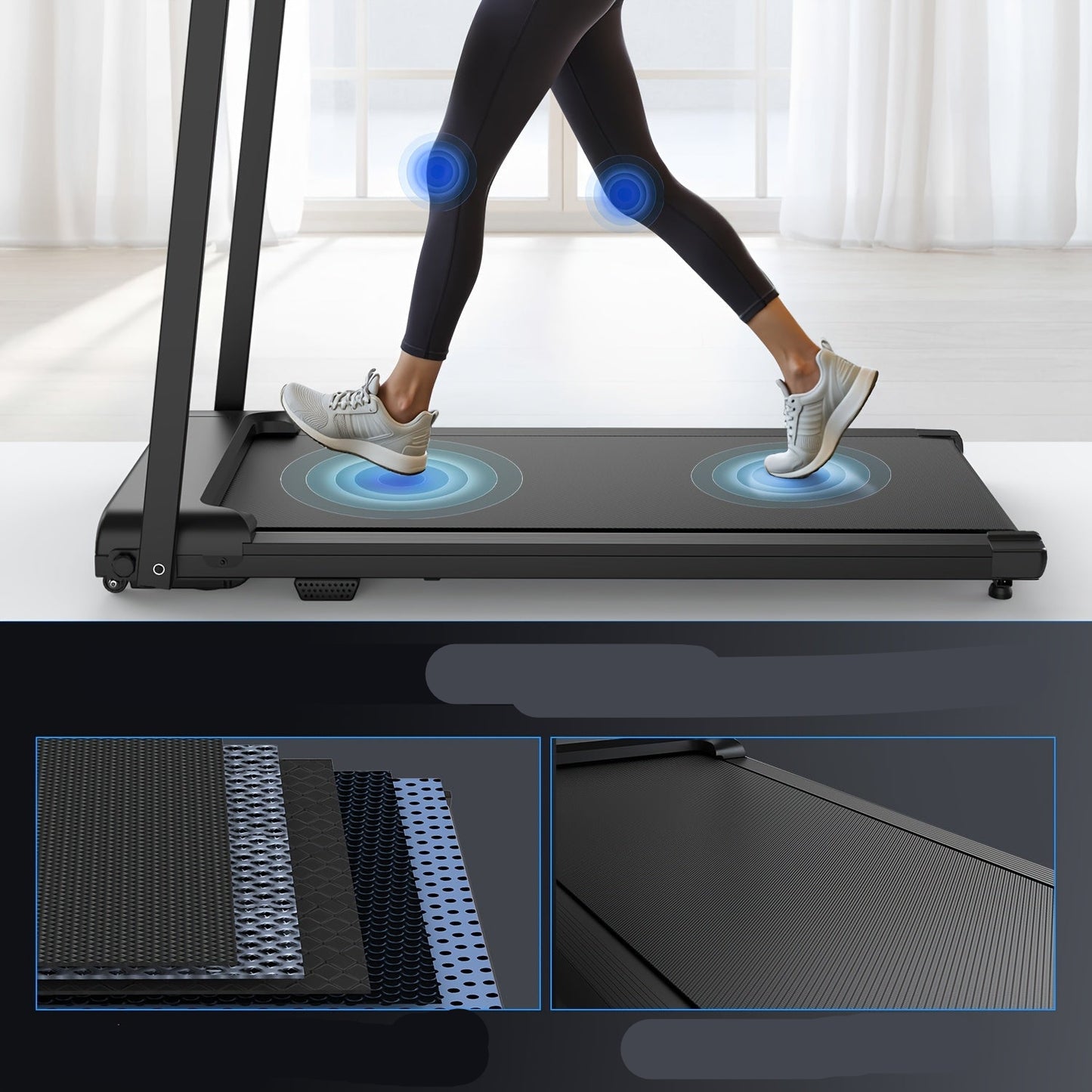 Loopband – Inklapbare Loopband – Compacte Loopband – Fitnessapparaat – Stille Motor – 12 Vooraf Ingestelde Programma’s - QUORE
