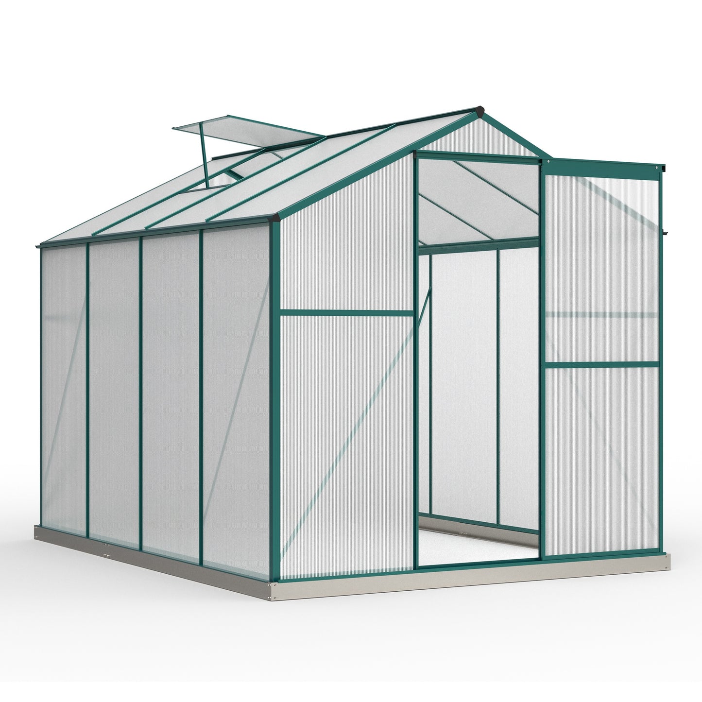 Kas – Tuinkas – Kweekkas – Foliekas – Plantenkas – Robuust Aluminium Frame – Schuifdeur Met Dakluik