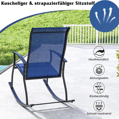 Schommelstoel – Relaxstoel – Fauteuil – Voedingsstoel – Tuinstoel – Hoge Rugleuning – Ademend Scheurvast Stof