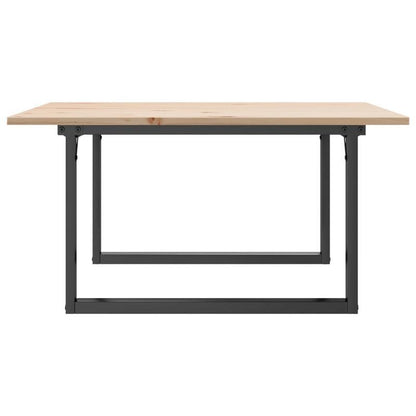 Salontafel – Koffietafel – Woonkamertafel – Bijzettafel – Tafeltje – Industrieel Design – Massief Dennehouten Blad – Stabiel Metalen O-Frame – 90x90x45 cm – Eenvoudige Montage