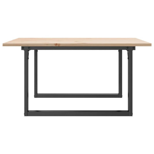 Salontafel – Koffietafel – Woonkamertafel – Bijzettafel – Tafeltje – Industrieel Design – Massief Dennehouten Blad – Stabiel Metalen O-Frame – 90x90x45 cm – Eenvoudige Montage