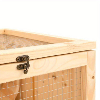 Hamsterkooi – Knaagdierenkooi – Gerbilkooi – Dierenverblijf – Knaagdierhuis – Massief Houten Constructie – Ruim Met Meerdere Niveaus