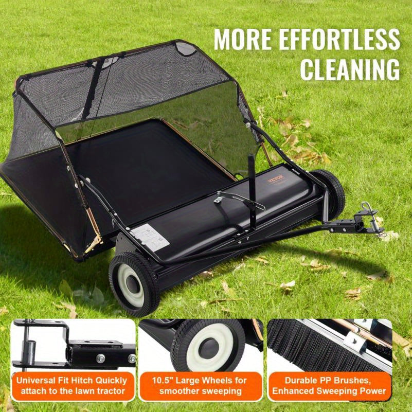 Bladveger – Bladzuiger – Bladverzamelaar – Tuinveger – Grasveger – 132 cm Werkbreedte – 740 Liter Opvangvolume – Verstelbare Veeghoogte – Duurzaam Polyester