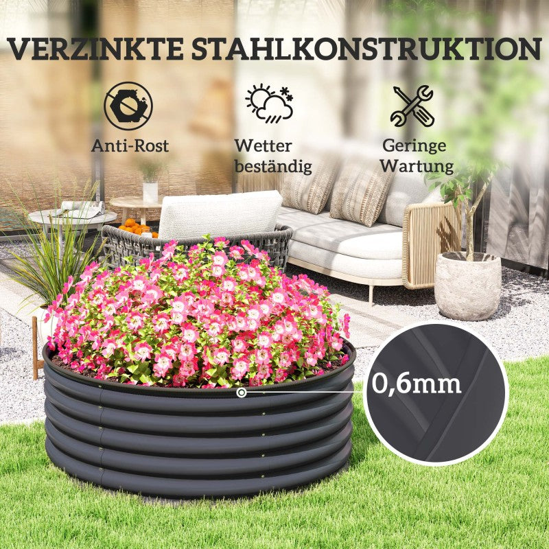 Hoogtebed – Verhoogd Bed – Plantenbak – Moestuinbak – Tuinbak – Gepoedercoat Staal – 120x120x43 cm – Ergonomisch & Weerbestendig
